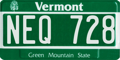 VT license plate NEQ728