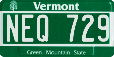 VT license plate NEQ729