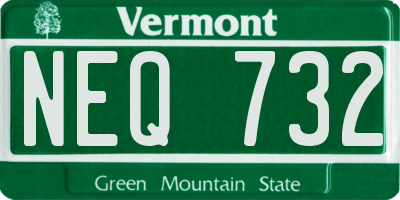 VT license plate NEQ732