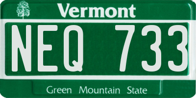 VT license plate NEQ733