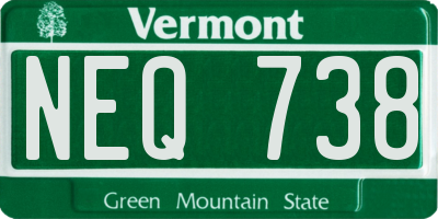 VT license plate NEQ738