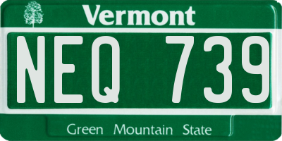 VT license plate NEQ739