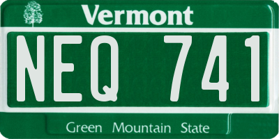 VT license plate NEQ741