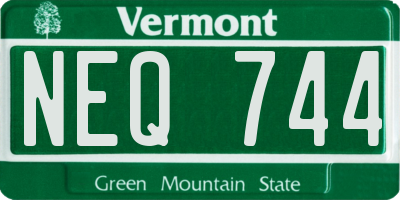 VT license plate NEQ744