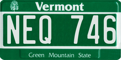 VT license plate NEQ746