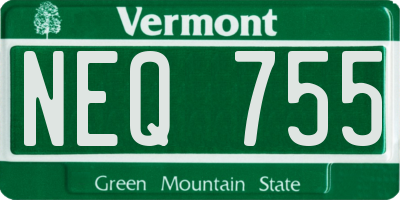 VT license plate NEQ755