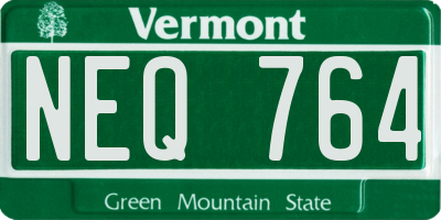 VT license plate NEQ764
