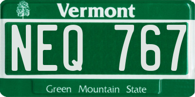VT license plate NEQ767