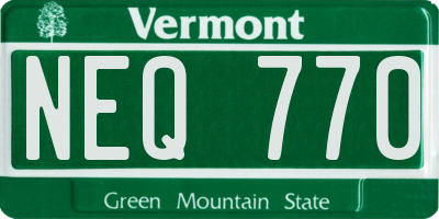 VT license plate NEQ770