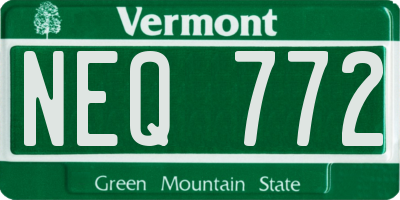 VT license plate NEQ772
