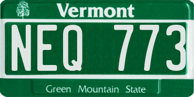 VT license plate NEQ773