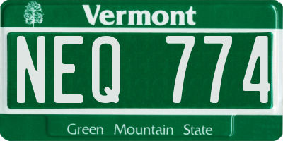 VT license plate NEQ774