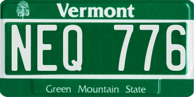 VT license plate NEQ776