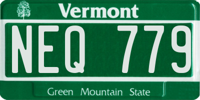 VT license plate NEQ779