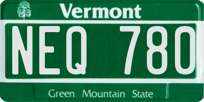 VT license plate NEQ780