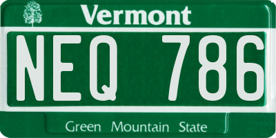 VT license plate NEQ786