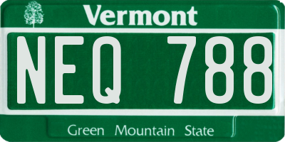 VT license plate NEQ788