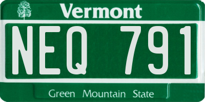 VT license plate NEQ791