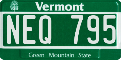 VT license plate NEQ795