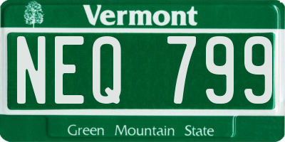 VT license plate NEQ799