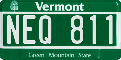 VT license plate NEQ811