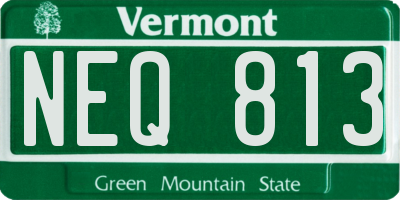 VT license plate NEQ813