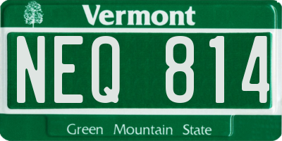 VT license plate NEQ814