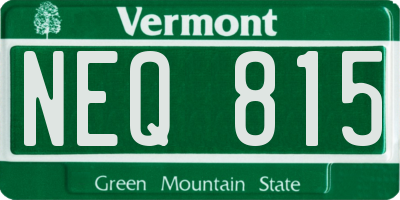 VT license plate NEQ815