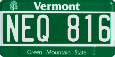 VT license plate NEQ816