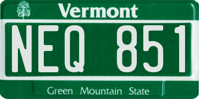 VT license plate NEQ851