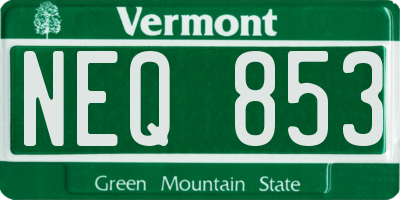 VT license plate NEQ853