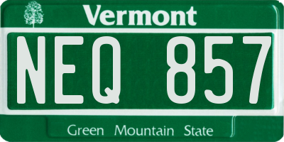 VT license plate NEQ857