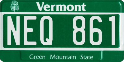 VT license plate NEQ861