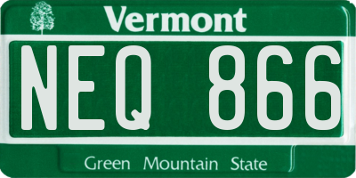 VT license plate NEQ866