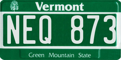 VT license plate NEQ873