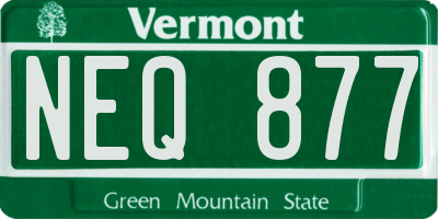 VT license plate NEQ877
