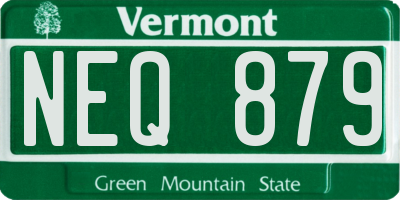 VT license plate NEQ879