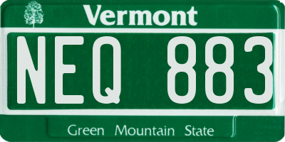VT license plate NEQ883