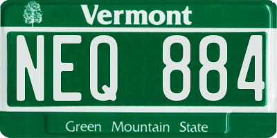 VT license plate NEQ884