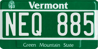 VT license plate NEQ885