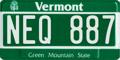 VT license plate NEQ887