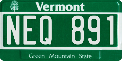 VT license plate NEQ891