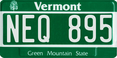 VT license plate NEQ895