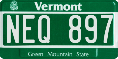 VT license plate NEQ897
