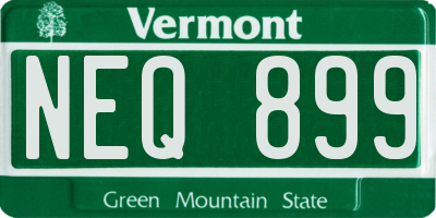 VT license plate NEQ899