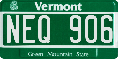 VT license plate NEQ906
