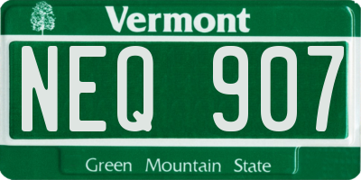 VT license plate NEQ907