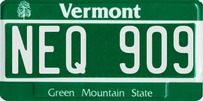 VT license plate NEQ909