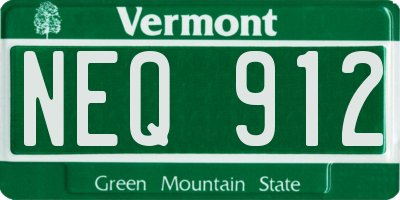 VT license plate NEQ912