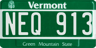 VT license plate NEQ913
